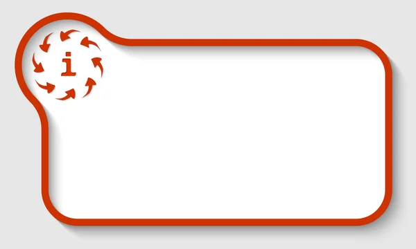情報記号と矢印の付いた赤いベクトル テキスト枠 — ストックベクタ