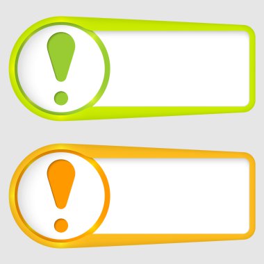 ünlem işareti ile metin girmek için iki kutu seti