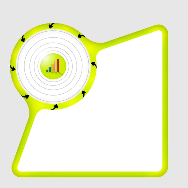 Boîte abstraite verte avec flèches et graphique — Image vectorielle