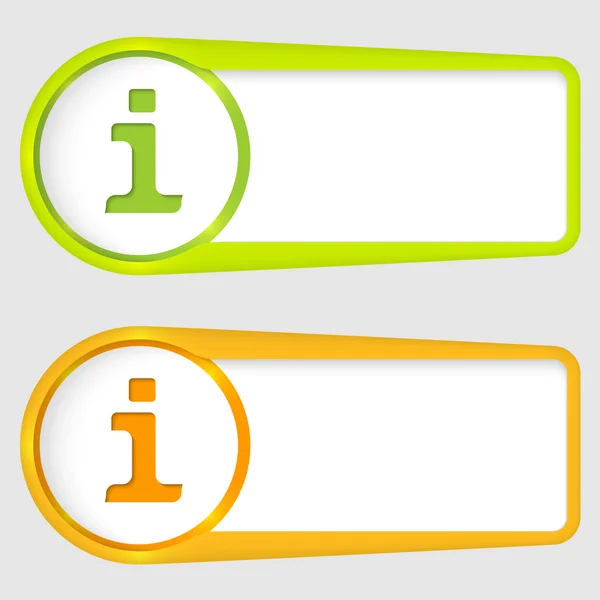 Set van twee vakken voor tekstinvoer met info bord — Stockvector