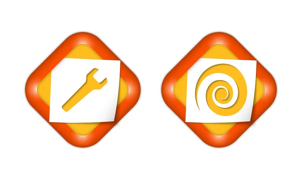 Av två ikoner med papper och käppar och spiral — Stock vektor