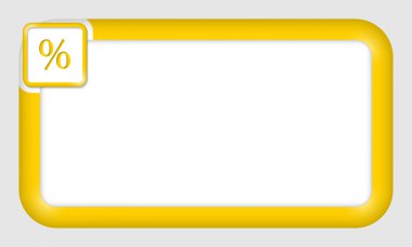 yüzde işareti ile metin ekleme için vektör çerçeve