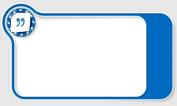 Niebieskie pole tekstu z strzałki i cudzysłów — Wektor stockowy