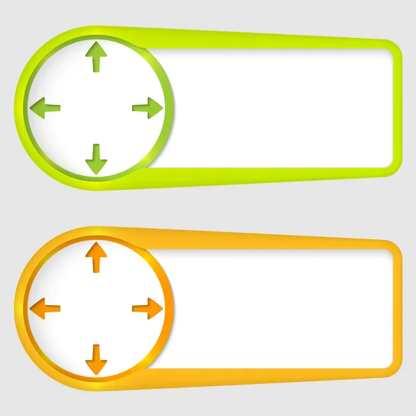 Set di due caselle per inserire il testo con le frecce — Vettoriale Stock