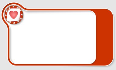 rood vak voor tekst met pijlen en hart