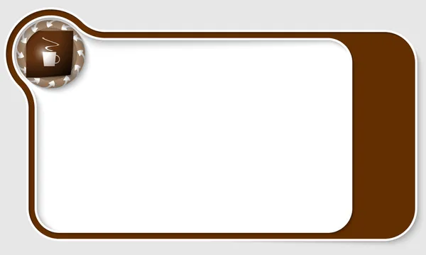 棕色的盒子的文本箭头和杯咖啡 — 图库矢量图片