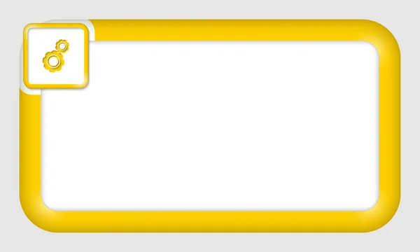 Vektorrahmen für Texteinfügung mit Zahnrädern — Stockvektor