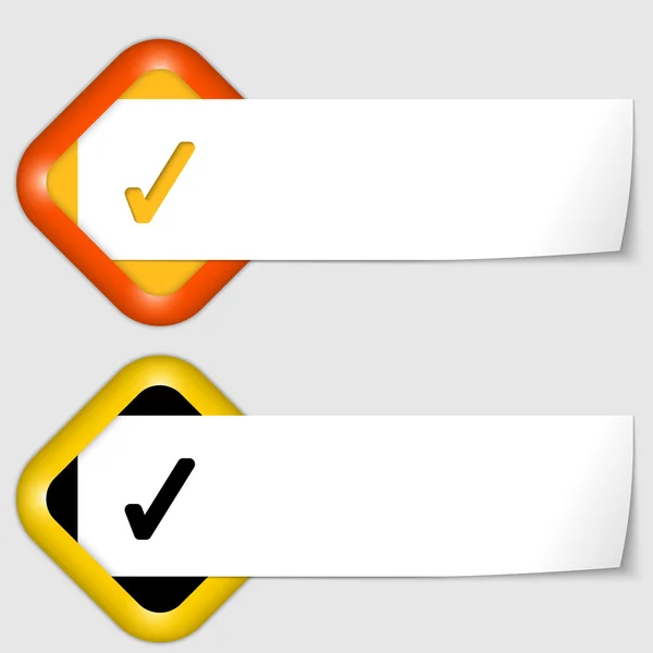 Set di due icone con carta su nota e casella di controllo — Vettoriale Stock