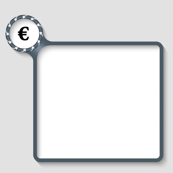 ユーロ通貨記号と矢印ベクトル テキスト枠 — ストックベクタ