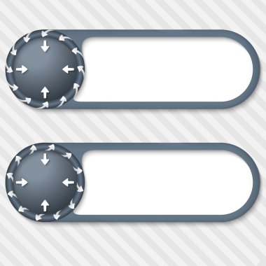 okları olan iki vektör düğmeleri ayarlamak