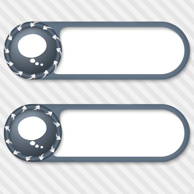 oklar ve konuşma balonu ile iki vektör düğmeleri ayarlamak