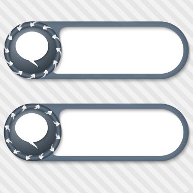 oklar ve konuşma balonu ile iki vektör düğmeleri ayarlamak