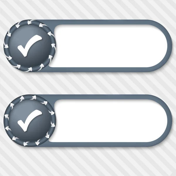 Set of two vector buttons with arrows and check box — Stock Vector