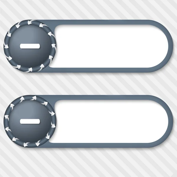 Set of two vector buttons with arrows and minus sign — Stock Vector