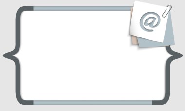 vektör çerçeve için herhangi bir metin köşeli ayraçlar ve e-posta simgesi