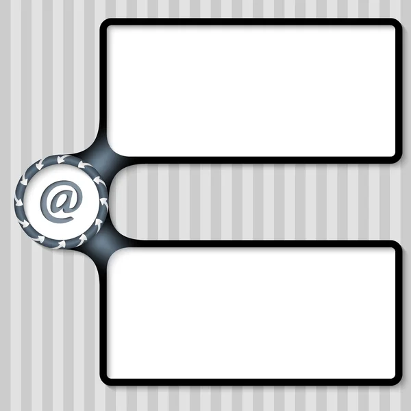 Doppelkästchen zur Eingabe von Text mit Pfeilen und E-Mail-Symbol — Stockvektor