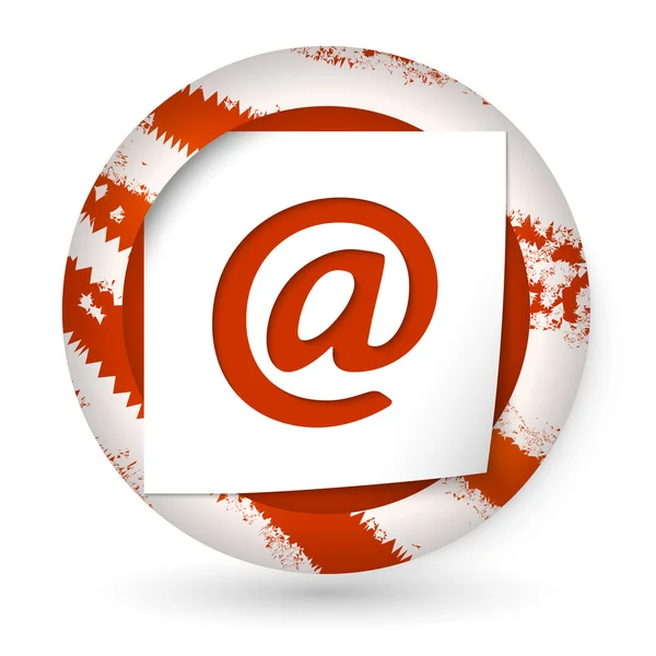 Abstraktní červená ikona s ikonou, papír a email — Stockový vektor