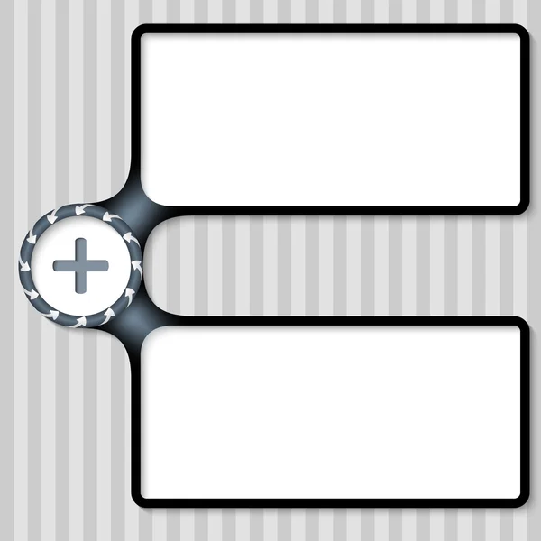 Cuadro doble para introducir texto con flechas y signo más — Vector de stock