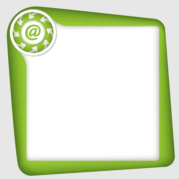 Cadre vectoriel pour insérer du texte avec icône e-mail — Image vectorielle