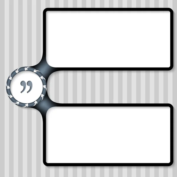 Cuadro doble para introducir texto con flechas y comillas — Vector de stock
