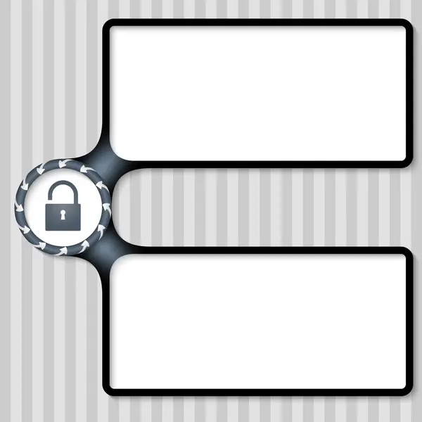Boîte double pour saisir du texte avec flèches et cadenas — Image vectorielle