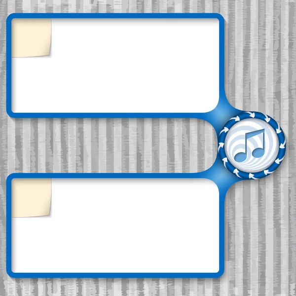Dubbel doosje voor het invoeren van tekst met pijlen en muziek icon — Stockvector