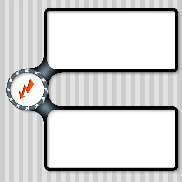 Caixa dupla para inserir texto com setas e flash — Vetor de Stock