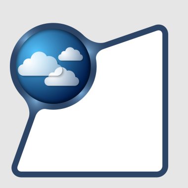 mavi metin çerçevesini üç şeffaf bulutlar ile