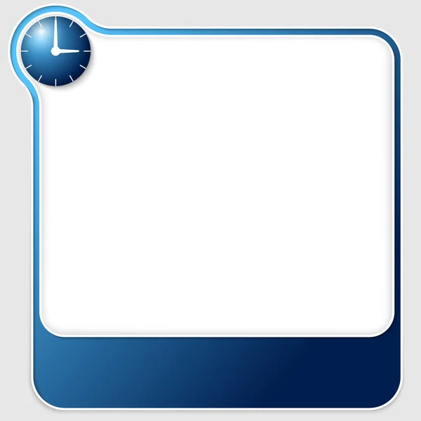 Boîtes de texte vectorielles bleues avec horloge — Image vectorielle