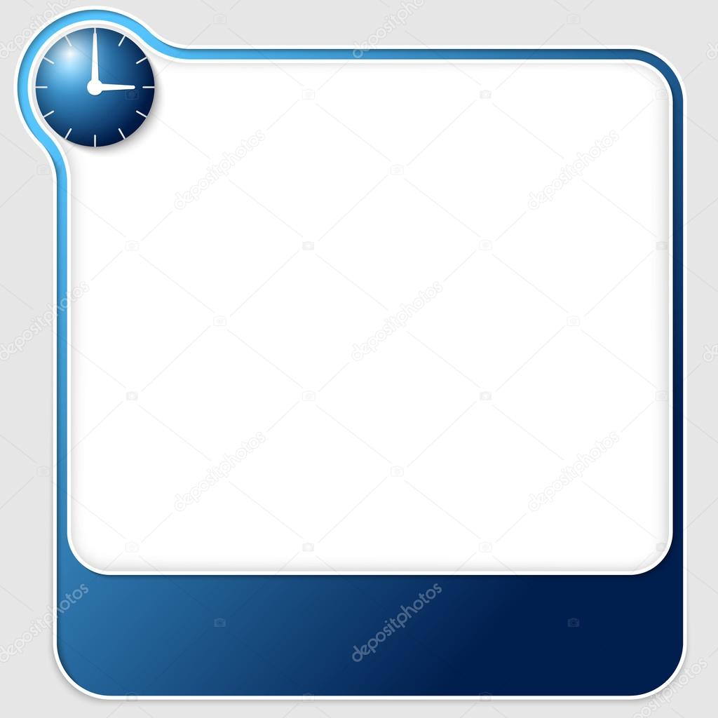 blue vector text boxes with clock