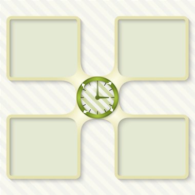 oklar ve saat metin girmek için dört kutu