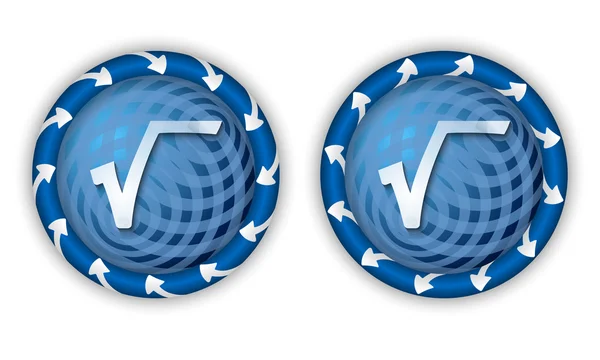 Nastavte dvě ikony s šipek a transparentní radix symbol — Stockový vektor
