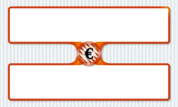 Två lådor för att skriva text med euron mark — Stock vektor