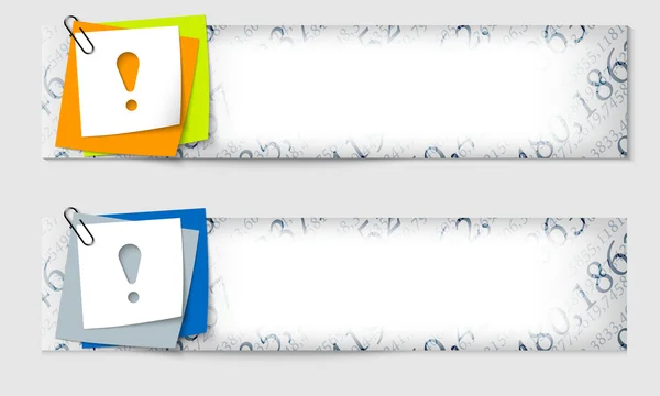 Set van twee banners met de textuur van de getallen en exclamati — Stockvector