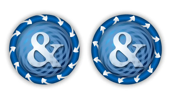 Zwei Symbole mit Pfeilen und transparentem Ampersand setzen — Stockvektor