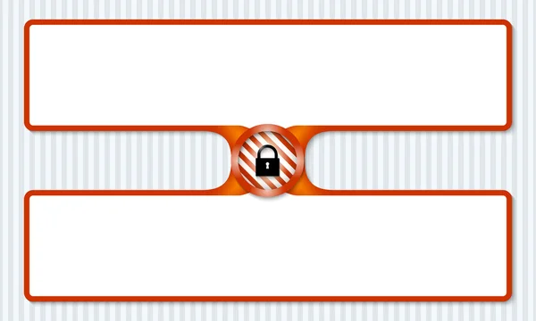Two boxes for entering text with padlock — Stock Vector