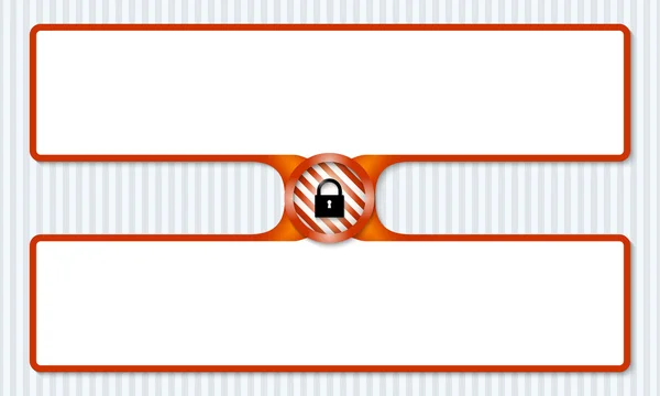 Två lådor för att skriva text med hänglås — Stock vektor