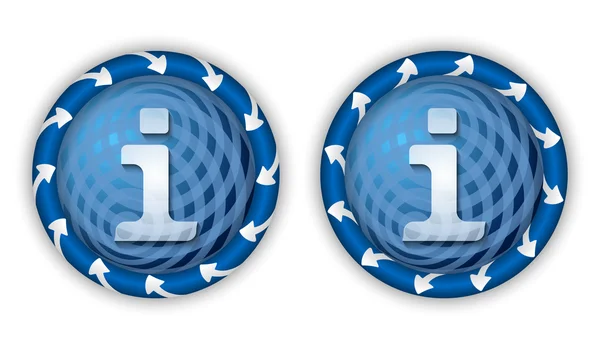 Impostare due icone con frecce e simbolo trasparente info — Vettoriale Stock