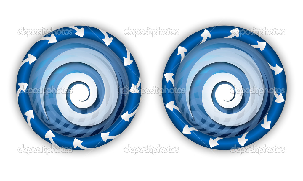 set two icons with arrows and transparent spiral