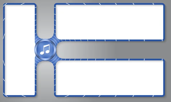 Tres casillas para introducir texto con icono de música — Vector de stock