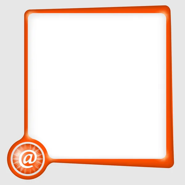 Quadro de texto vetorial abstrato para texto com símbolo de email — Vetor de Stock