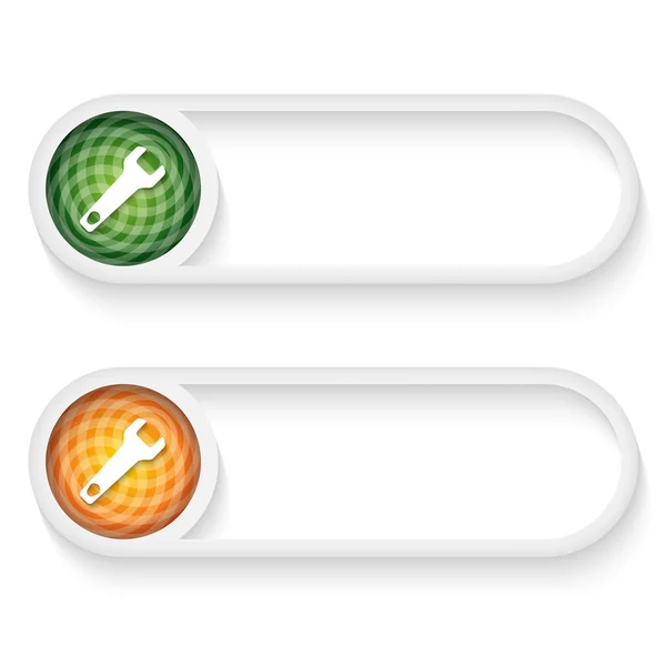 Set of two buttons for entering  text with spanner — Stock Vector