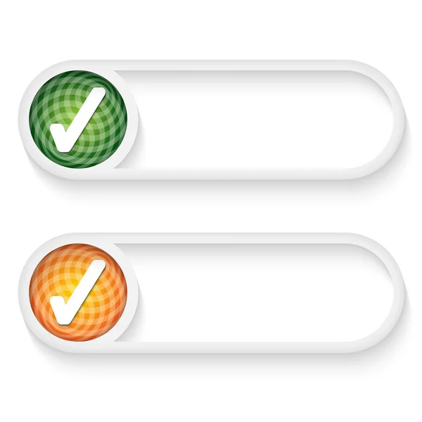 Set of two buttons for entering  text with check box — Stock Vector