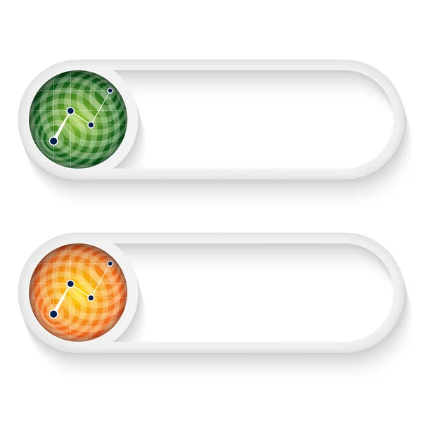 Set of two buttons for entering  text with graph — Stock Vector