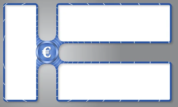 Tres casillas para introducir texto con símbolo euro — Vector de stock