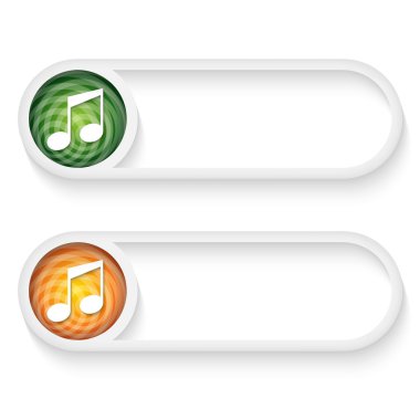 müzik simgesiyle metin girmek için iki düğme kümesi