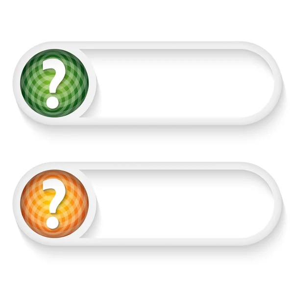 प्रश्न चिह्न के साथ पाठ भरने के लिए दो बटनों का सेट — स्टॉक वेक्टर