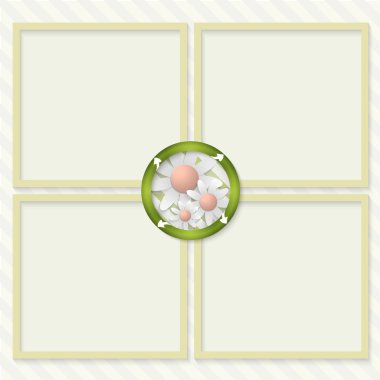 oklar ve çiçeklerle metin girmek için dört kutu