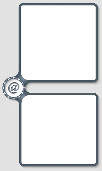 Caixa dupla para inserir texto com setas e símbolo de e-mail — Vetor de Stock