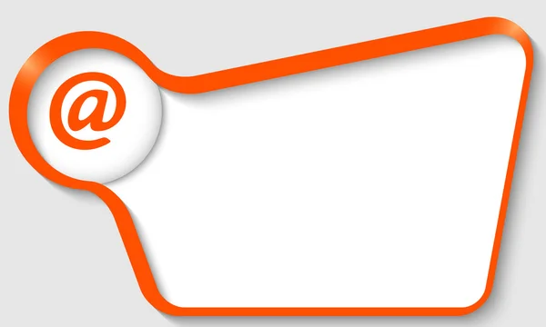 Caseta de text portocaliu pentru orice text cu simbol de e-mail — Vector de stoc